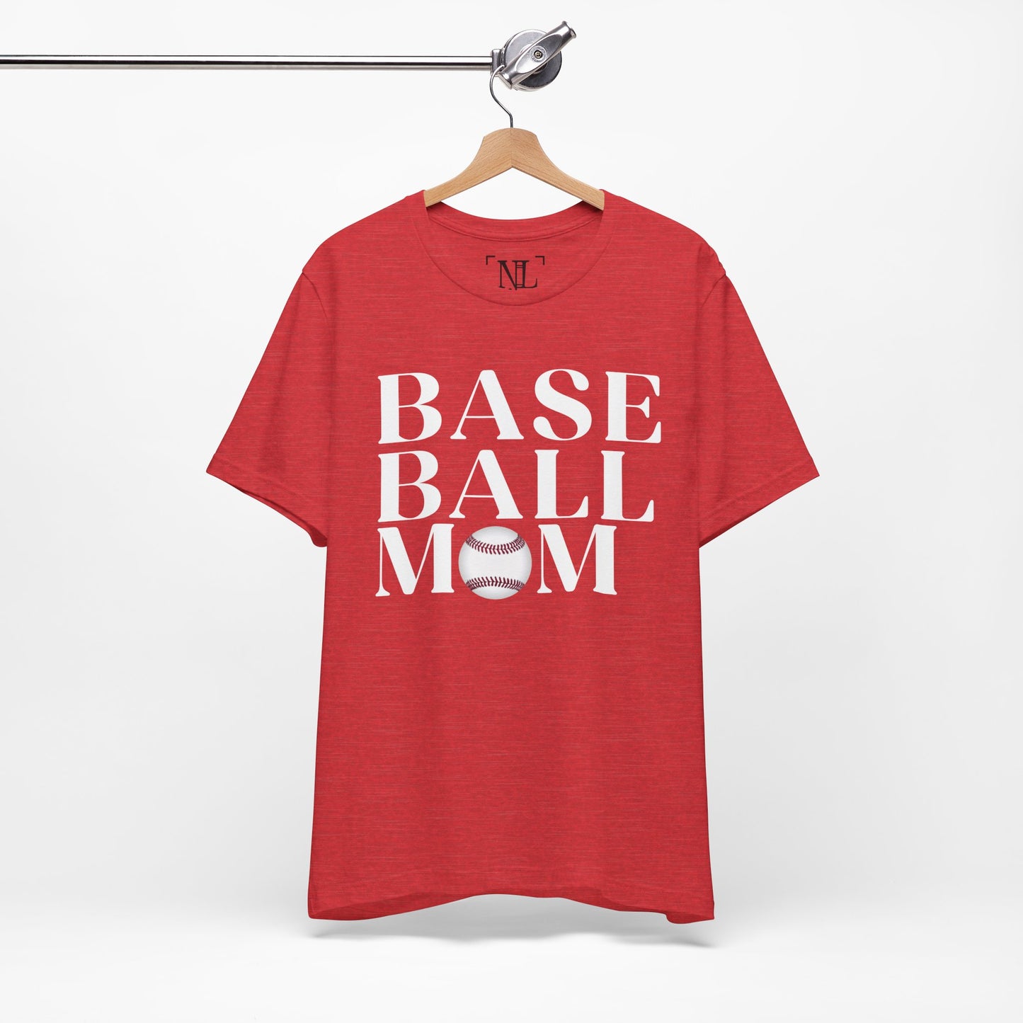 Baseball Mom T-Shirt – Retro Script with Baseball Graphic