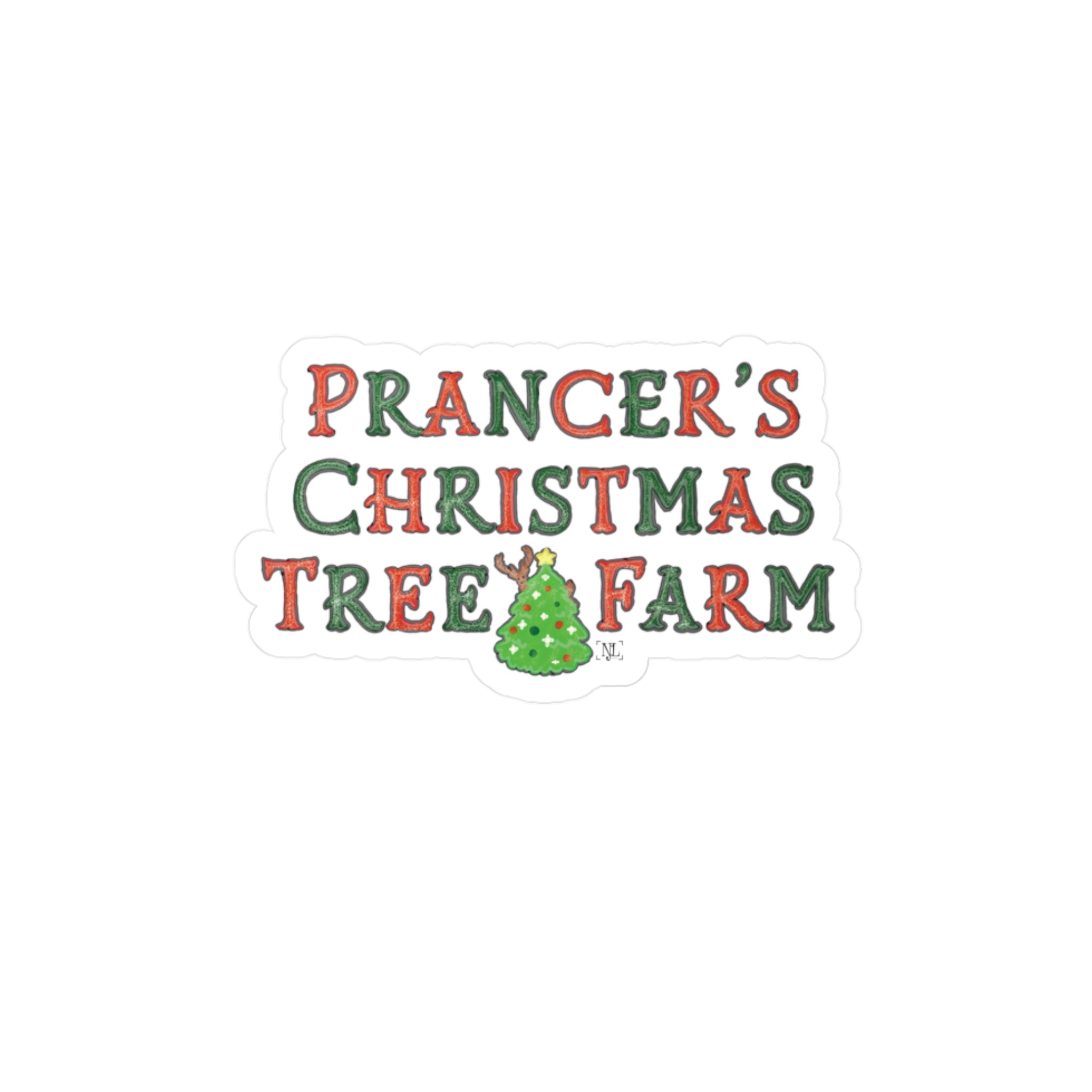 Prancer's Christmas Tree Farm Sticker