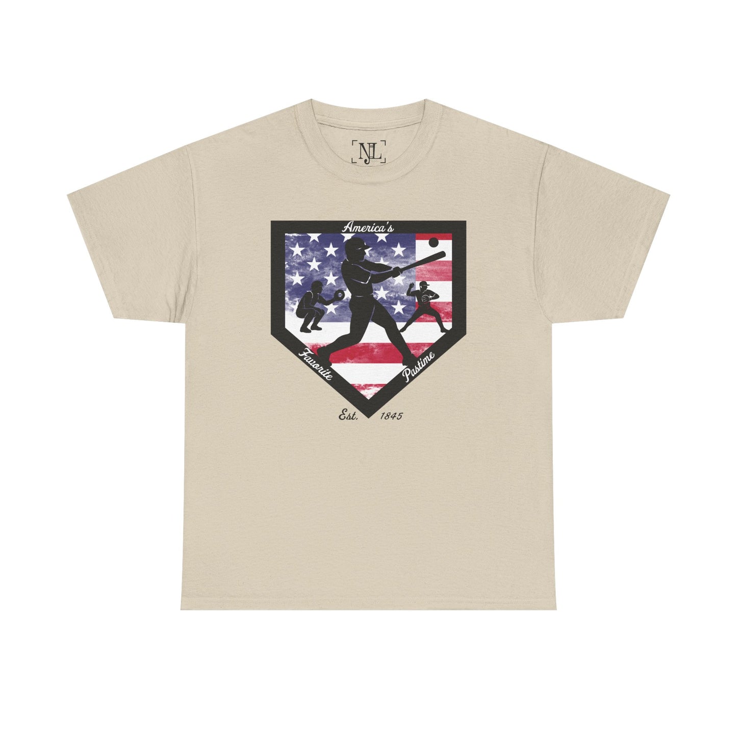 Baseball Home Plate American Flag T‑Shirt – America's Favorite Pastime Design
