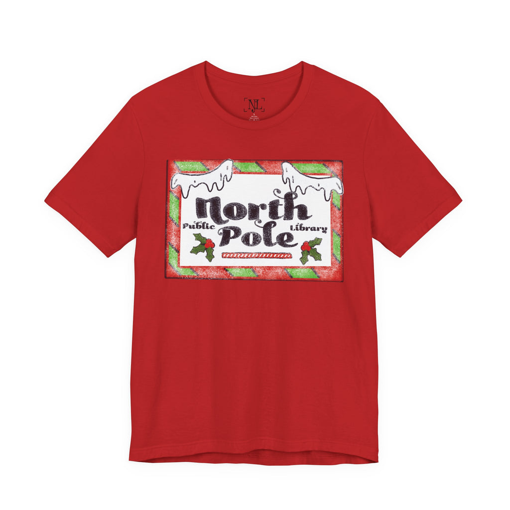 North Pole Library Short Sleeve Christmas Tee