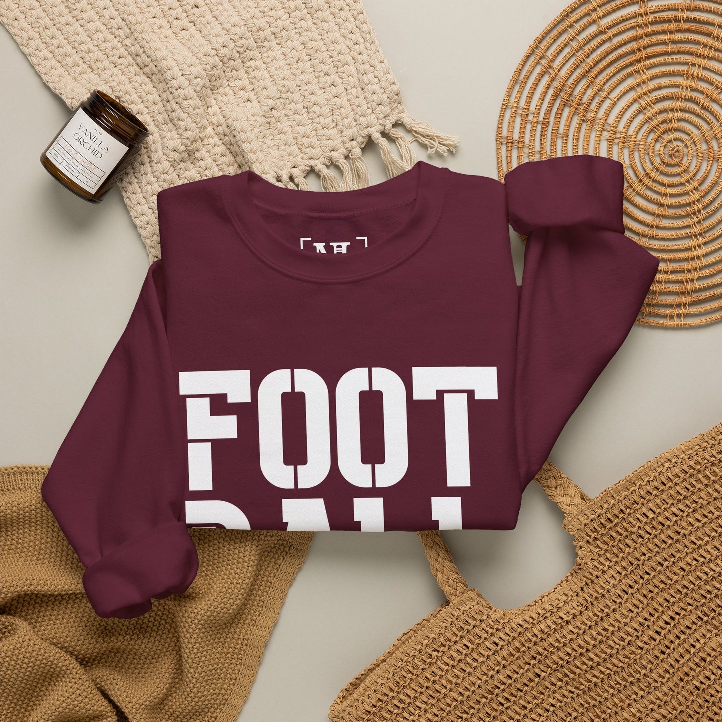 Football Mom Crewneck Sweatshirt (White Text)