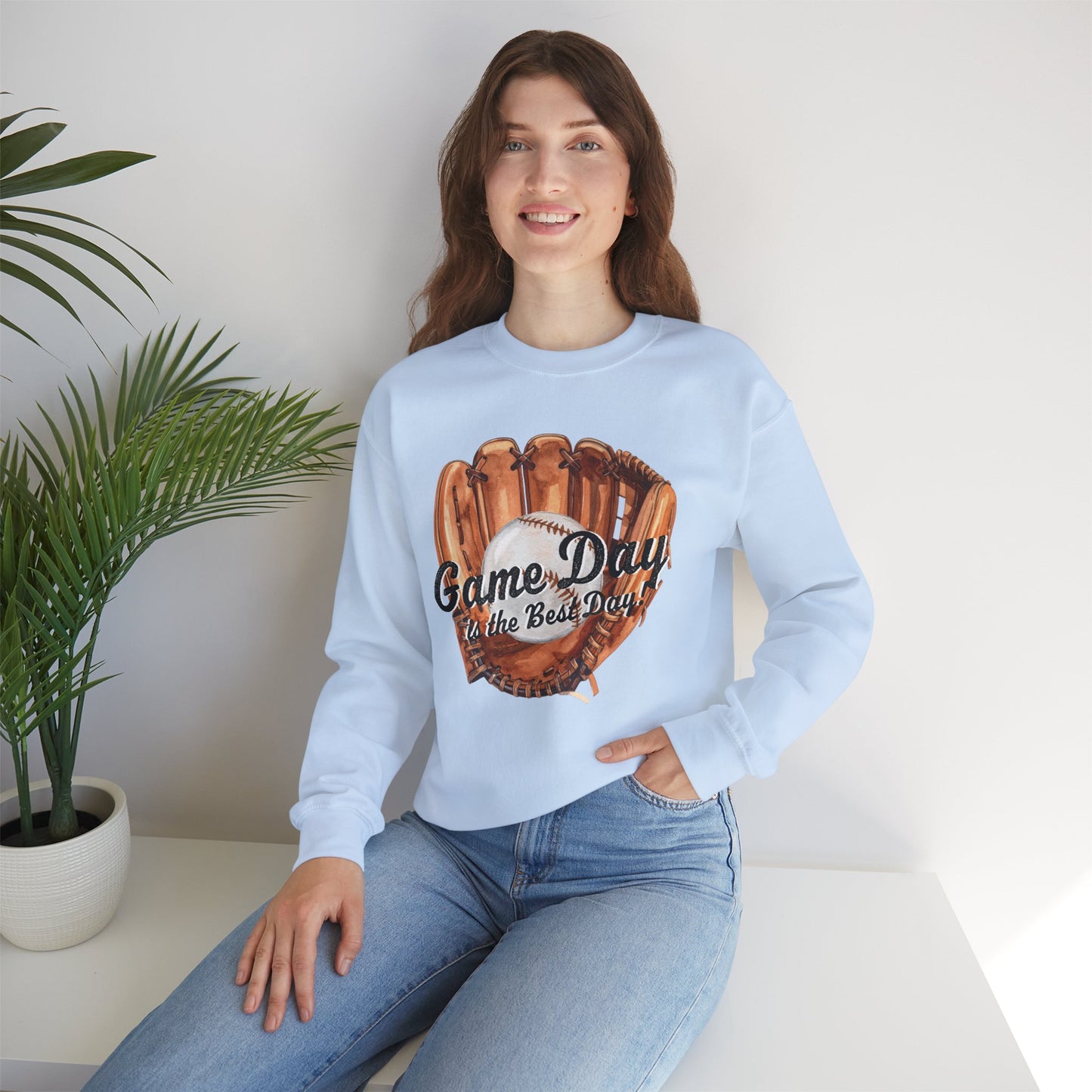 Game Day Baseball Sweatshirt — "Game Day is the Best Day" Crewneck