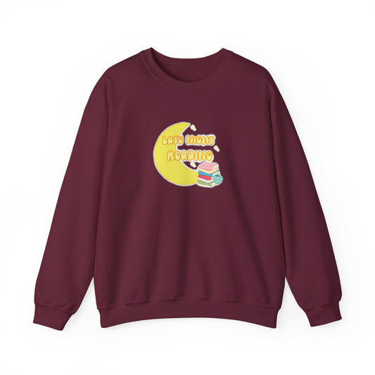 "Late Night Reading" - Cozy Crewneck Heavy Blend Sweatshirt