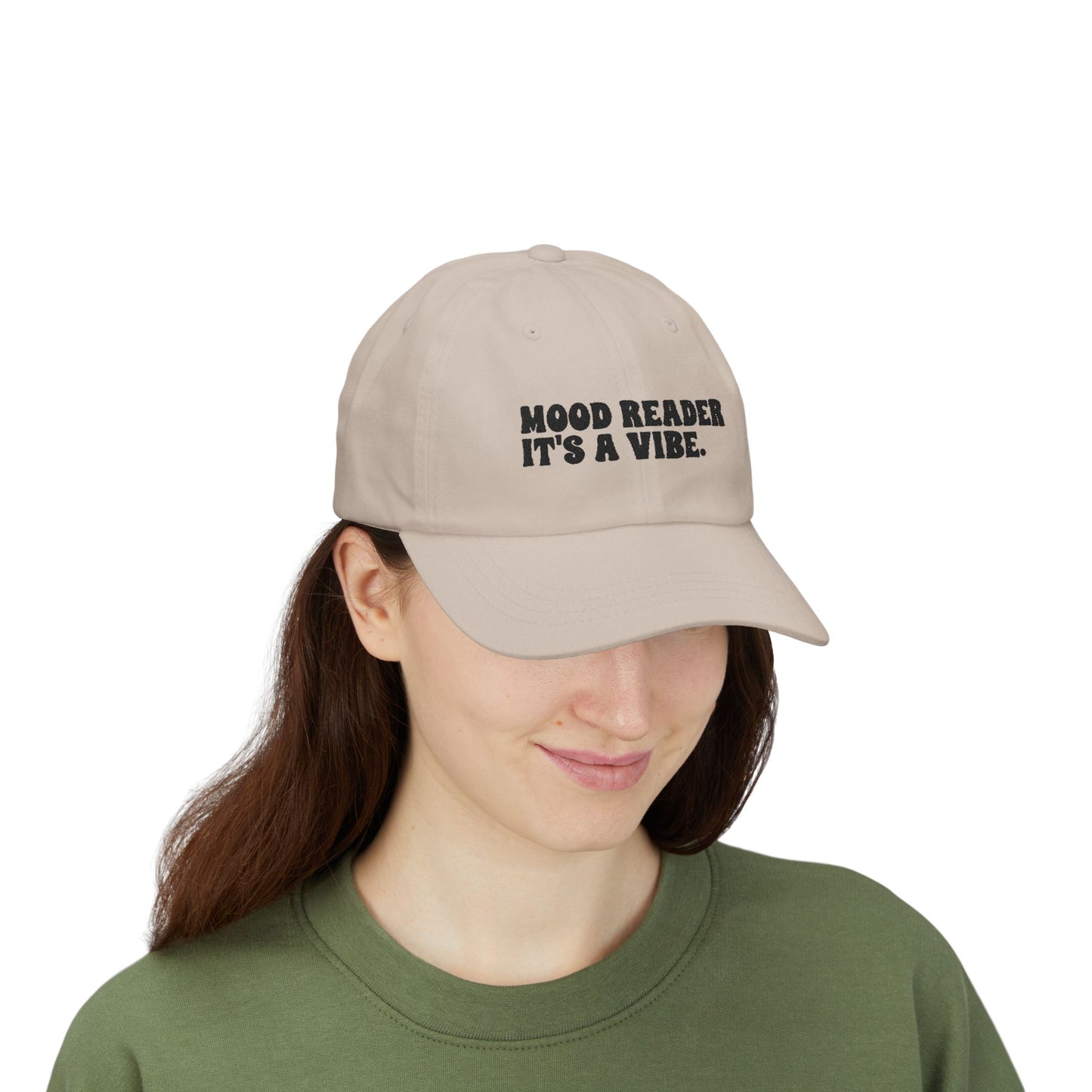 "Mood Reader It's a Vibe"- Embroidered Literary Dad Cap (Black Text)