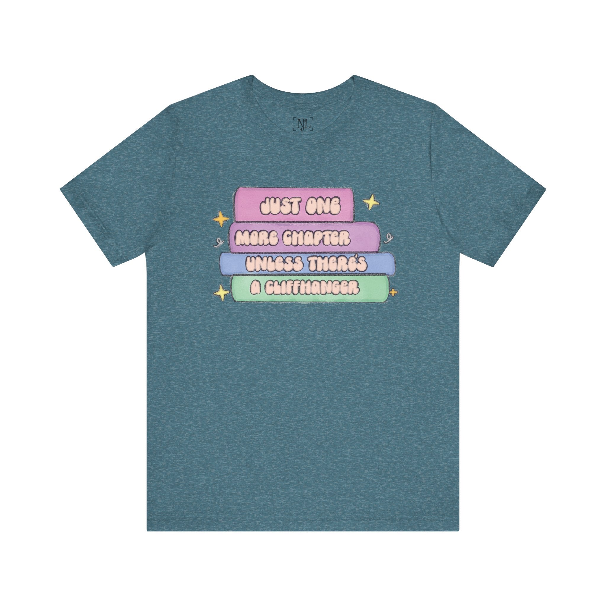 Book Lover Tee — "Just One More Chapter Unless There’s A Cliffhanger" Pastel Graphic