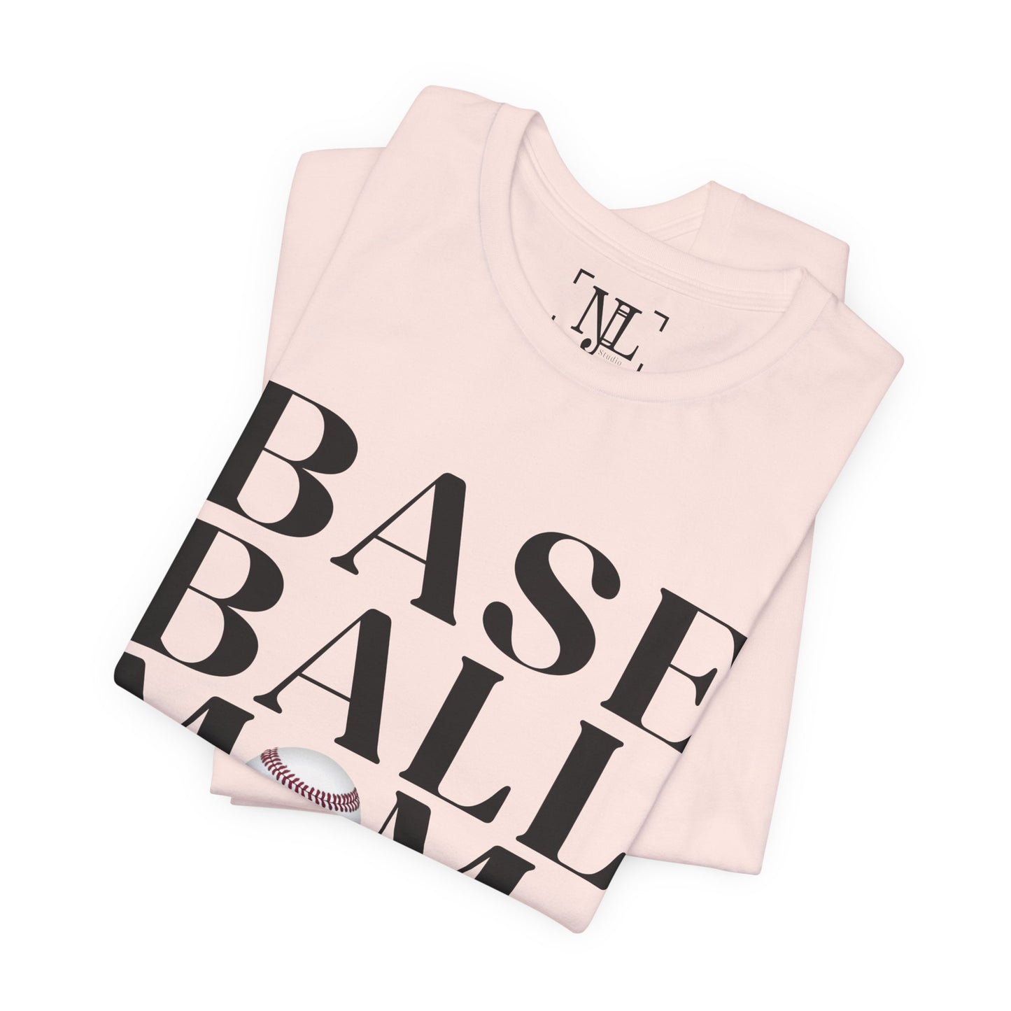 Baseball Mom T-Shirt – Retro Script with Baseball Graphic