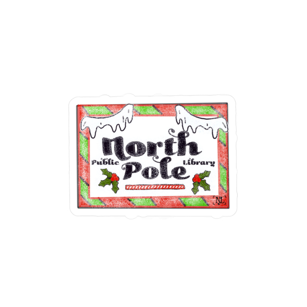 North Pole Library Christmas Sticker