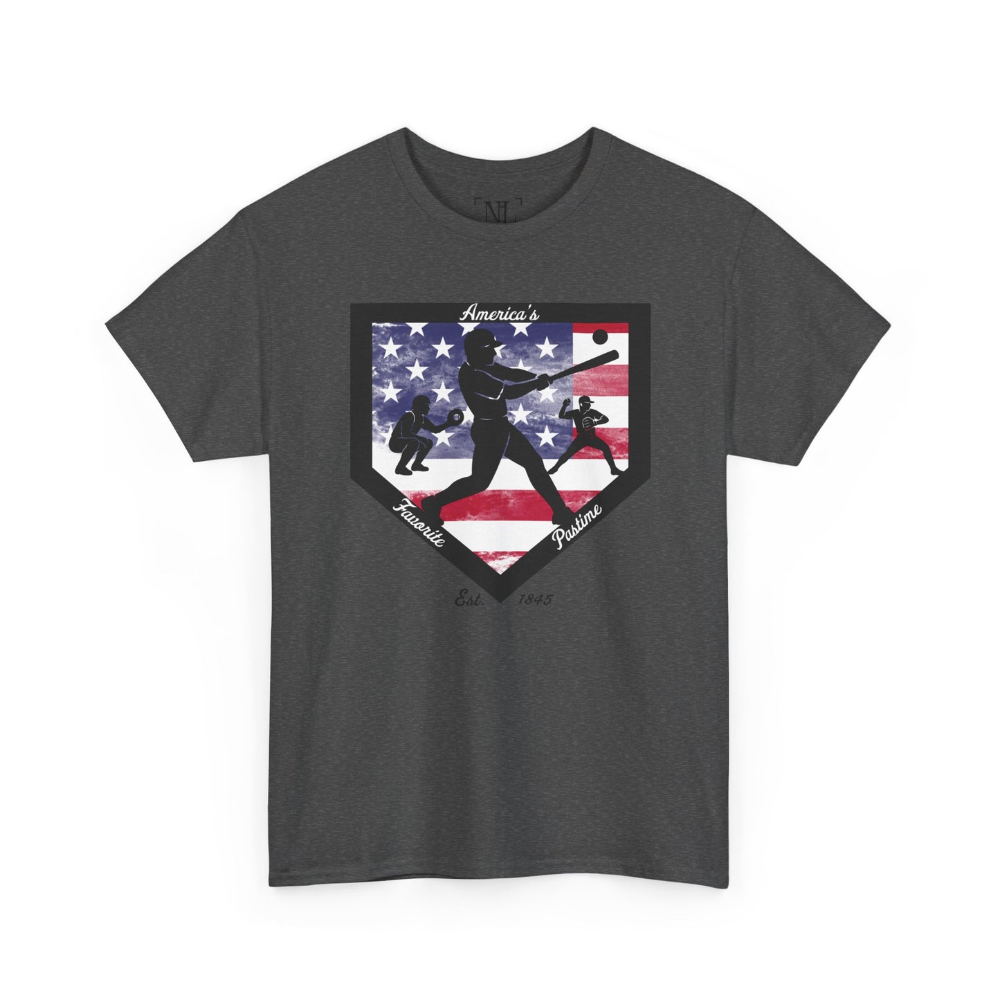 Baseball Home Plate American Flag T‑Shirt – America's Favorite Pastime Design
