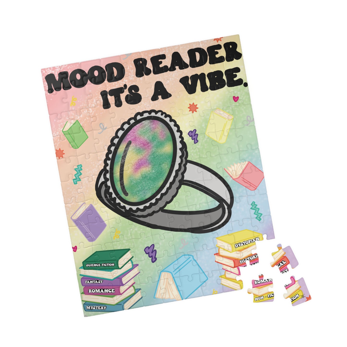 Mood Reader It's a Vibe - Bookish Jigsaw Puzzle (with Genres)