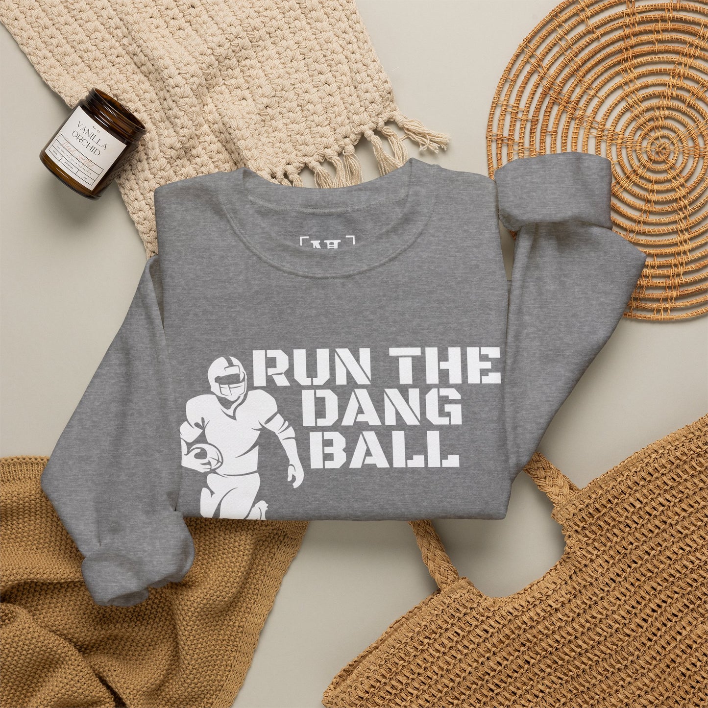 Football 'Run the Dang Ball' Crewneck Sweatshirt (White Text)