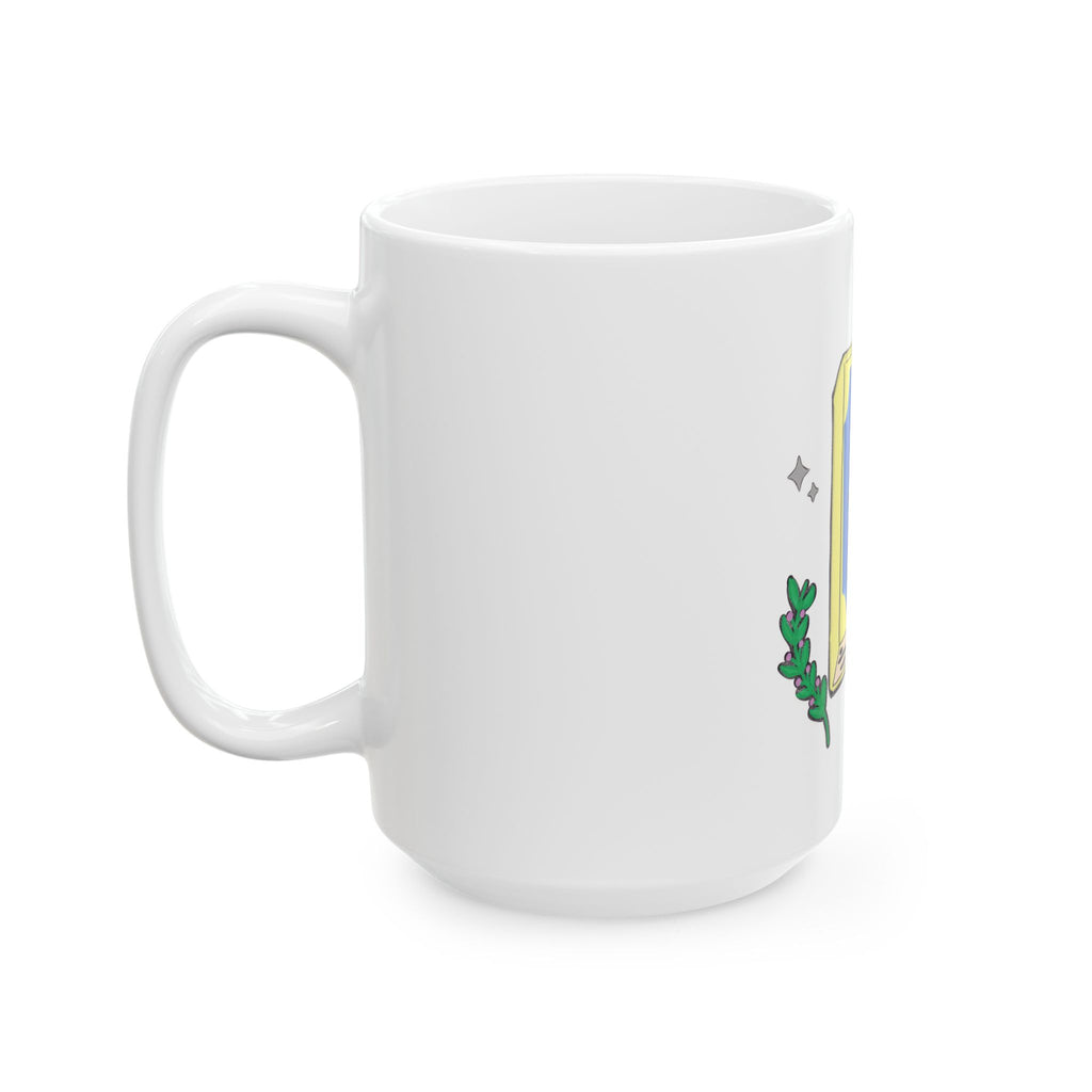 Book Lover Ceramic Mug — "I like to read very much. Perhaps too much." (11oz & 15oz)