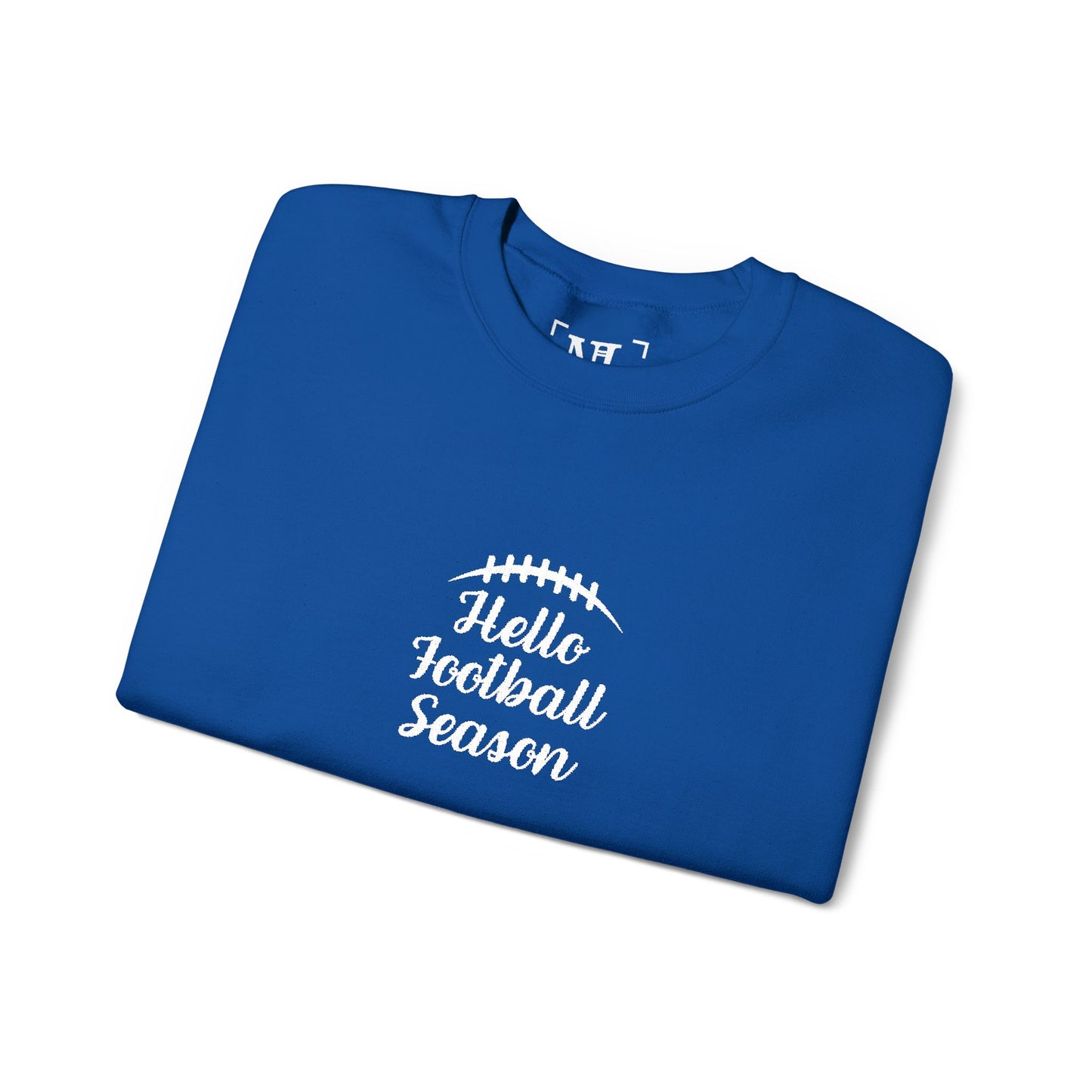 Hello Football Season Sweatshirt — Cozy Game Day Crewneck (White Text)