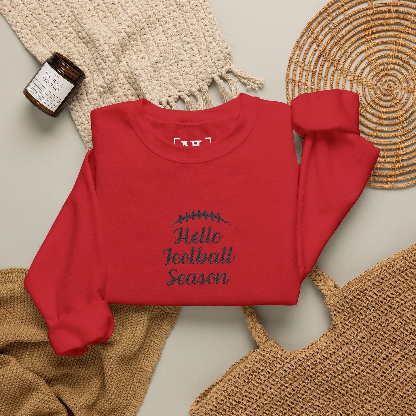 Hello Football Season Sweatshirt — Cozy Game Day Crewneck