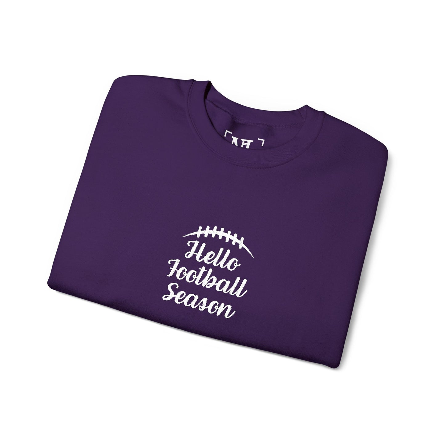 Hello Football Season Sweatshirt — Cozy Game Day Crewneck (White Text)