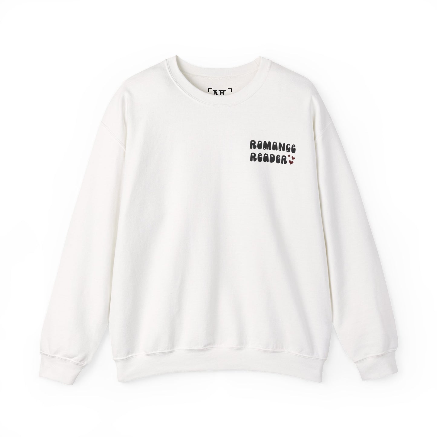 Romance Reader Crewneck Sweatshirt — Cozy Book Lover Pullover (Black Text)