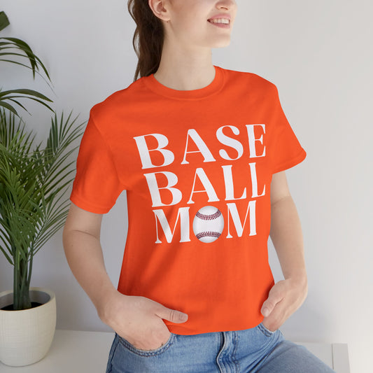 Baseball Mom T-Shirt – Retro Script with Baseball Graphic
