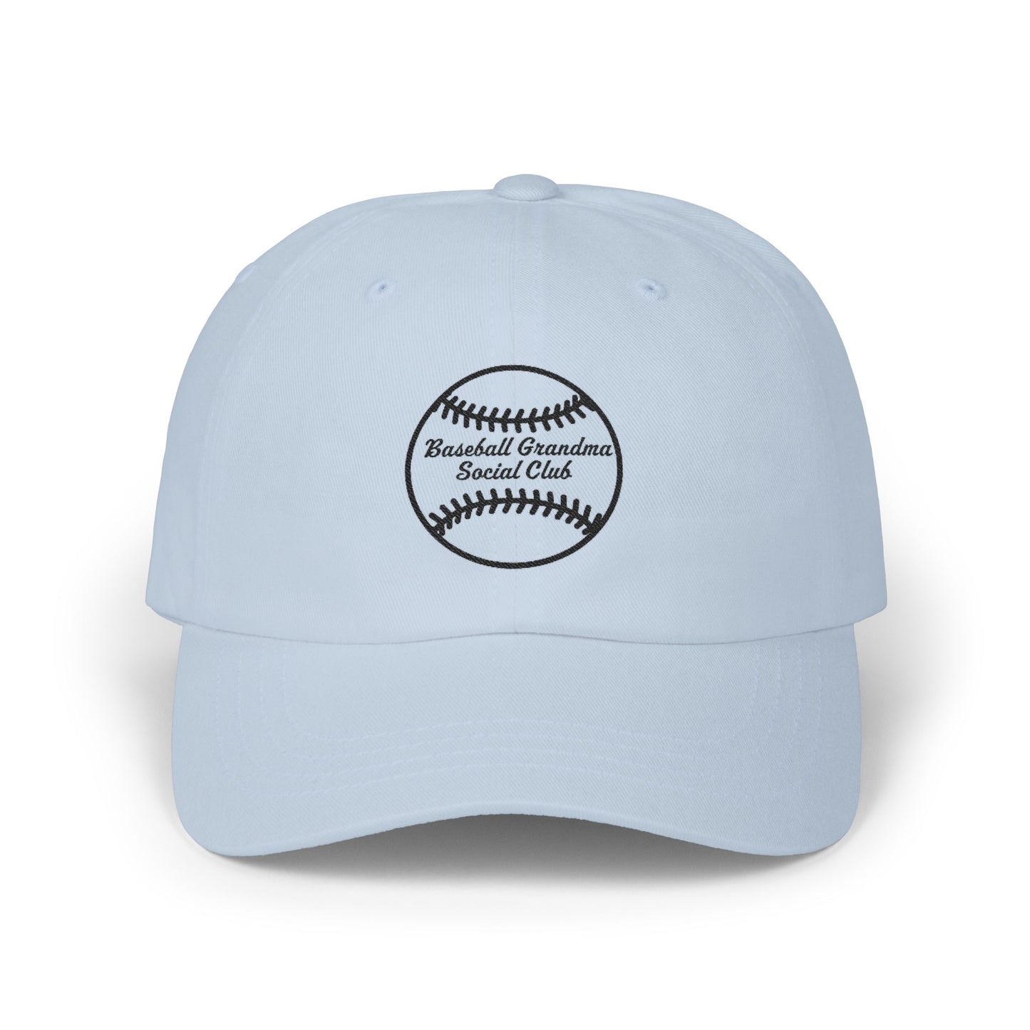 Baseball Grandma Social Club - Dad Cap Black Embroidered