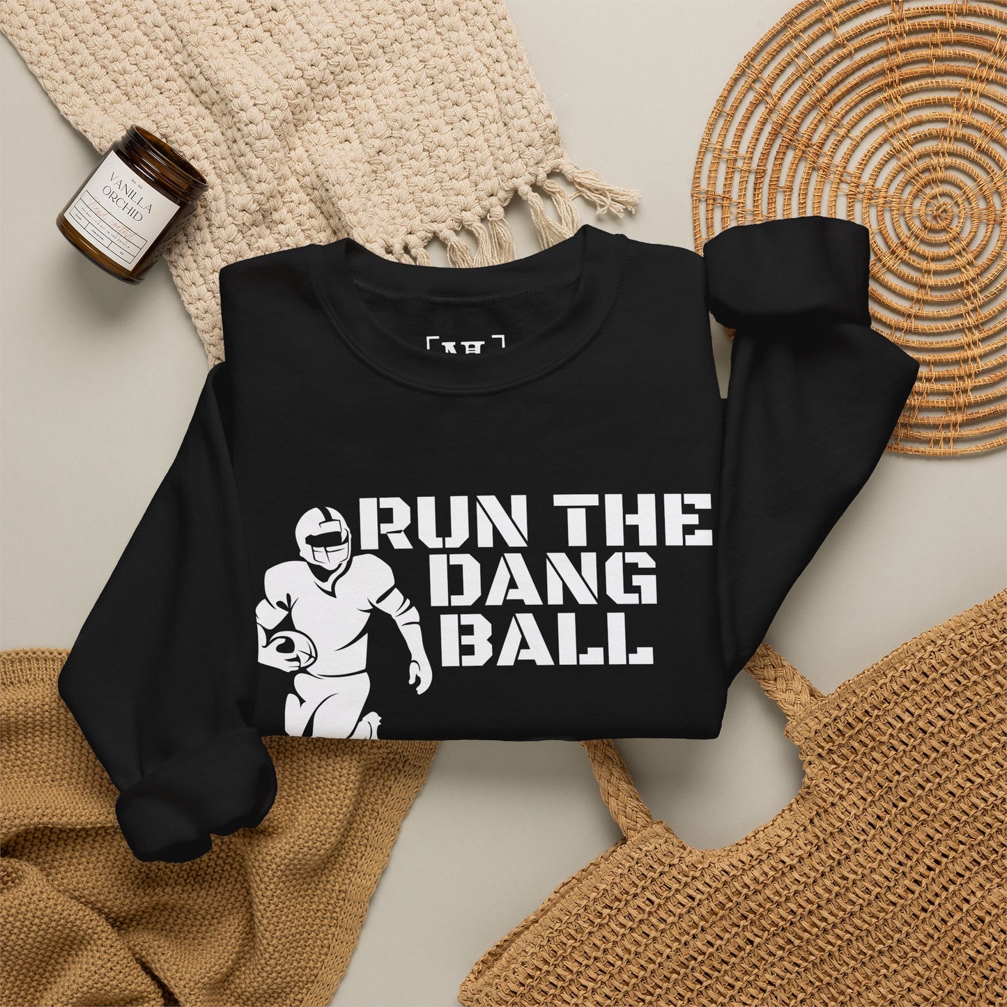 Football 'Run the Dang Ball' Crewneck Sweatshirt (White Text)