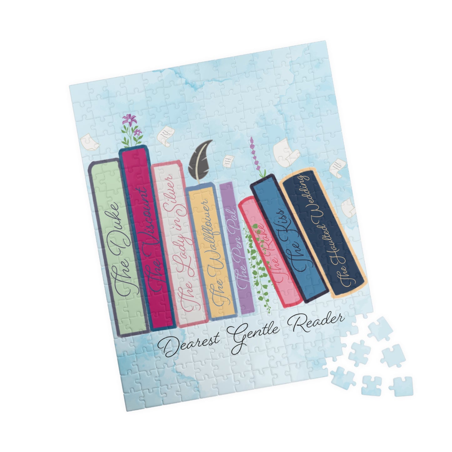 Dearest Gentle Reader Book Stack - Regency Romance Inspired Jigsaw Puzzle