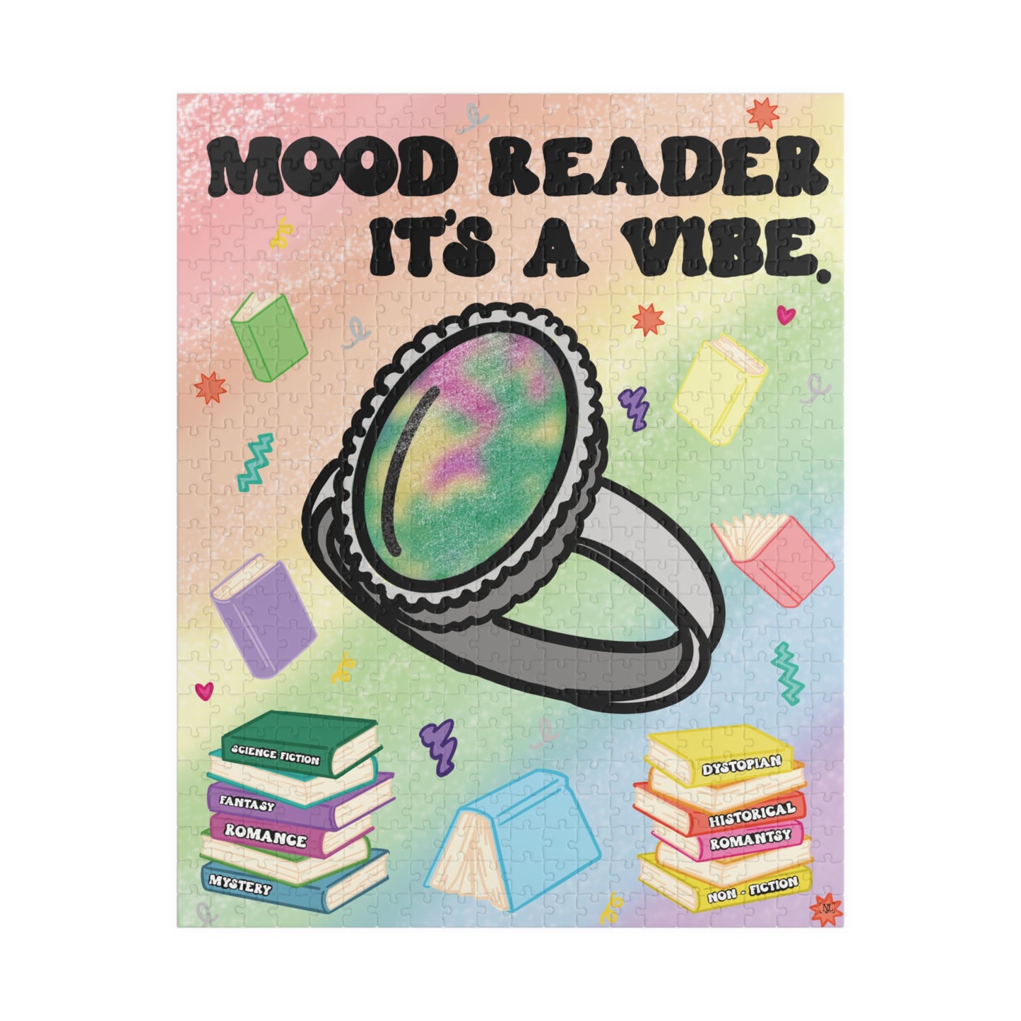 Mood Reader It's a Vibe - Bookish Jigsaw Puzzle (with Genres)