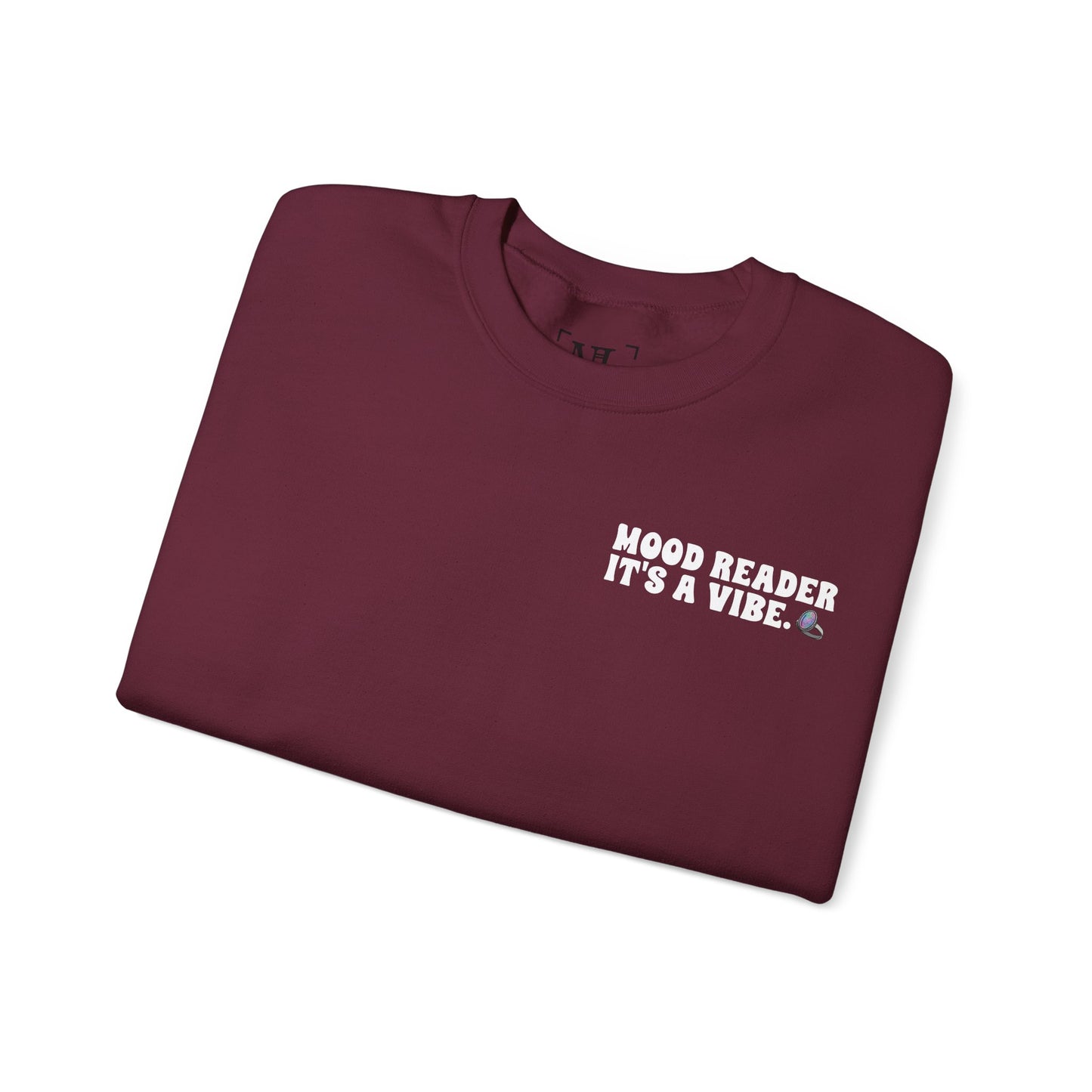 "Mood Reader It's a Vibe" - Cozy Bookish Graphic Sweatshirt (White Text)