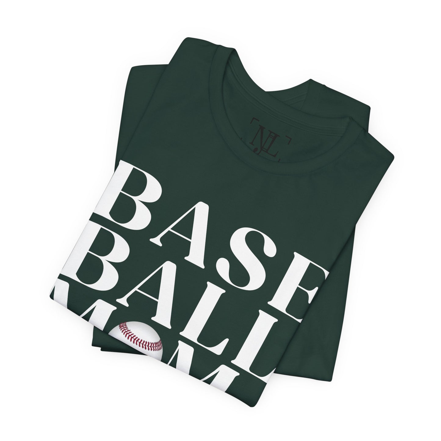 Baseball Mom T-Shirt – Retro Script with Baseball Graphic