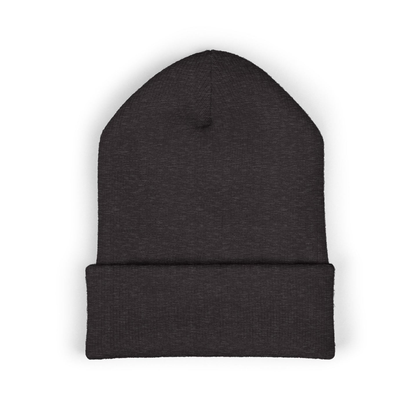 Football Mom Embroidered Cuffed Beanie – Cozy Sideline Knit Hat (White Text)