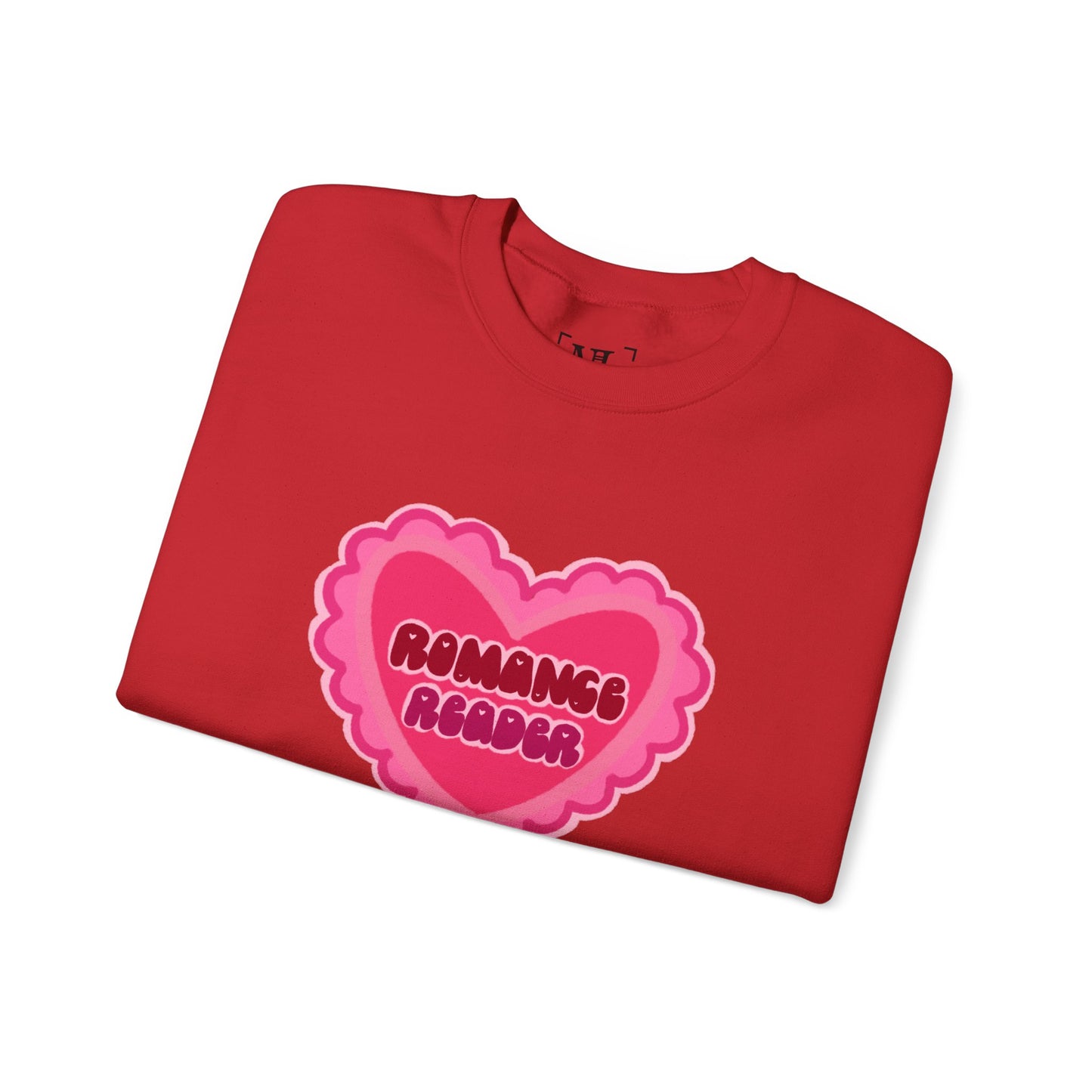Romance Reader Heart Logo - Cozy Bookish Crewneck Sweatshirt