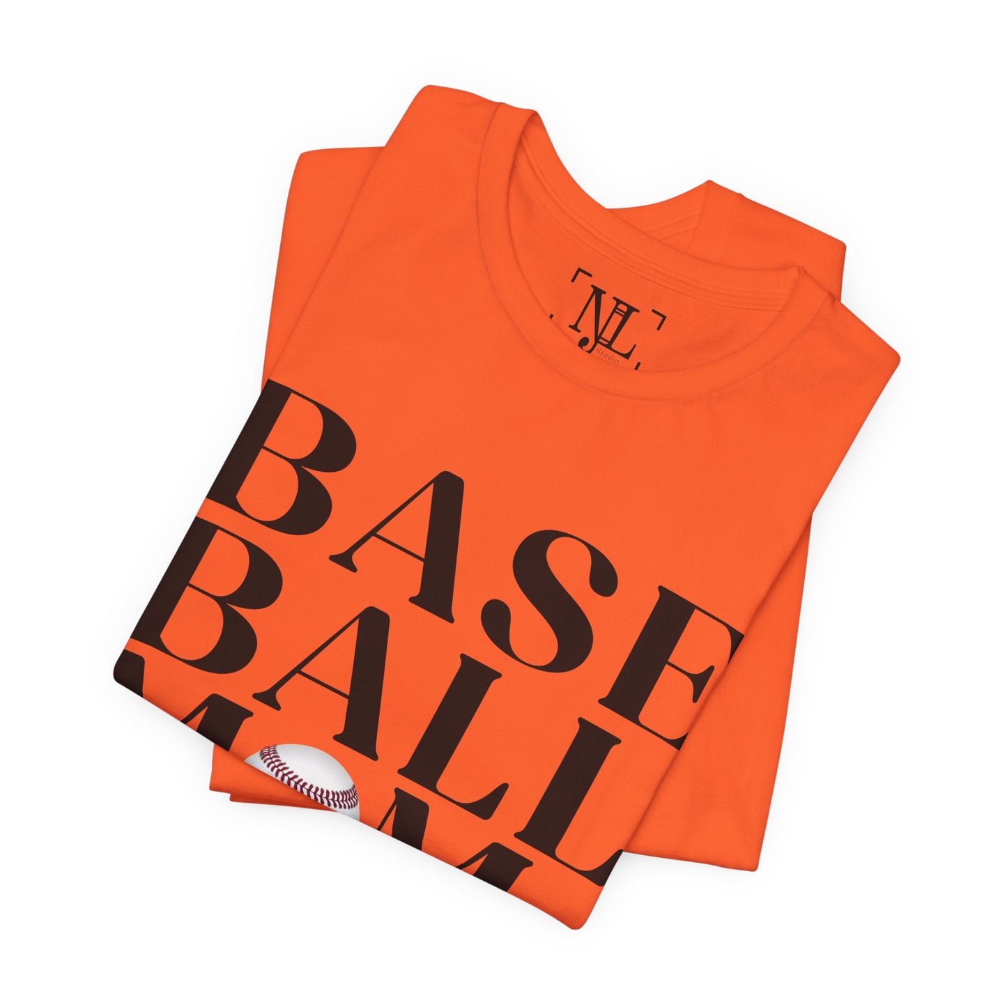 Baseball Mom T-Shirt – Retro Script with Baseball Graphic