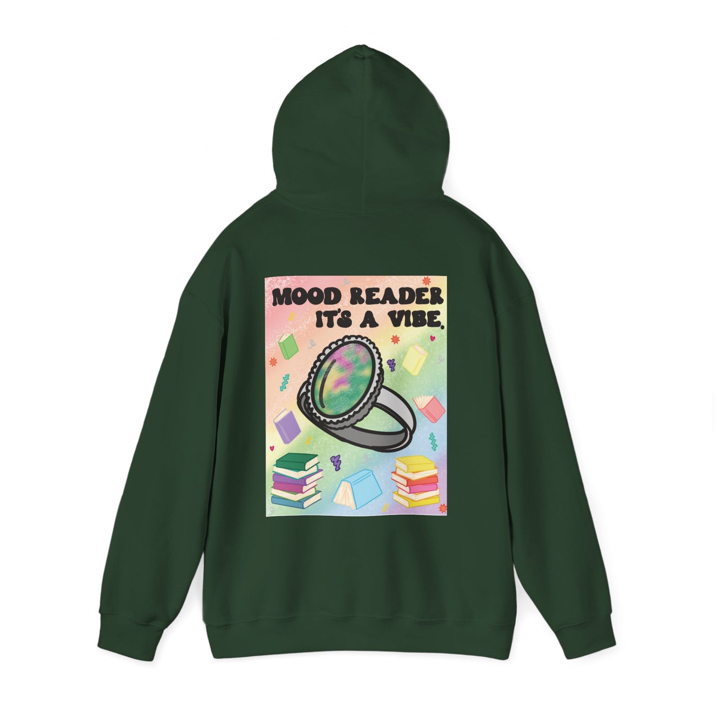 Mood Reader It's a Vibe Book Lover Pullover Graphic Hoodie (White Text)