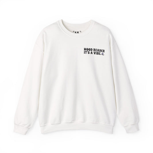 "Mood Reader It's a Vibe" - Cozy Bookish Graphic Sweatshirt (Black Text)