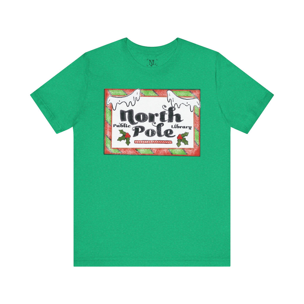 North Pole Library Short Sleeve Christmas Tee