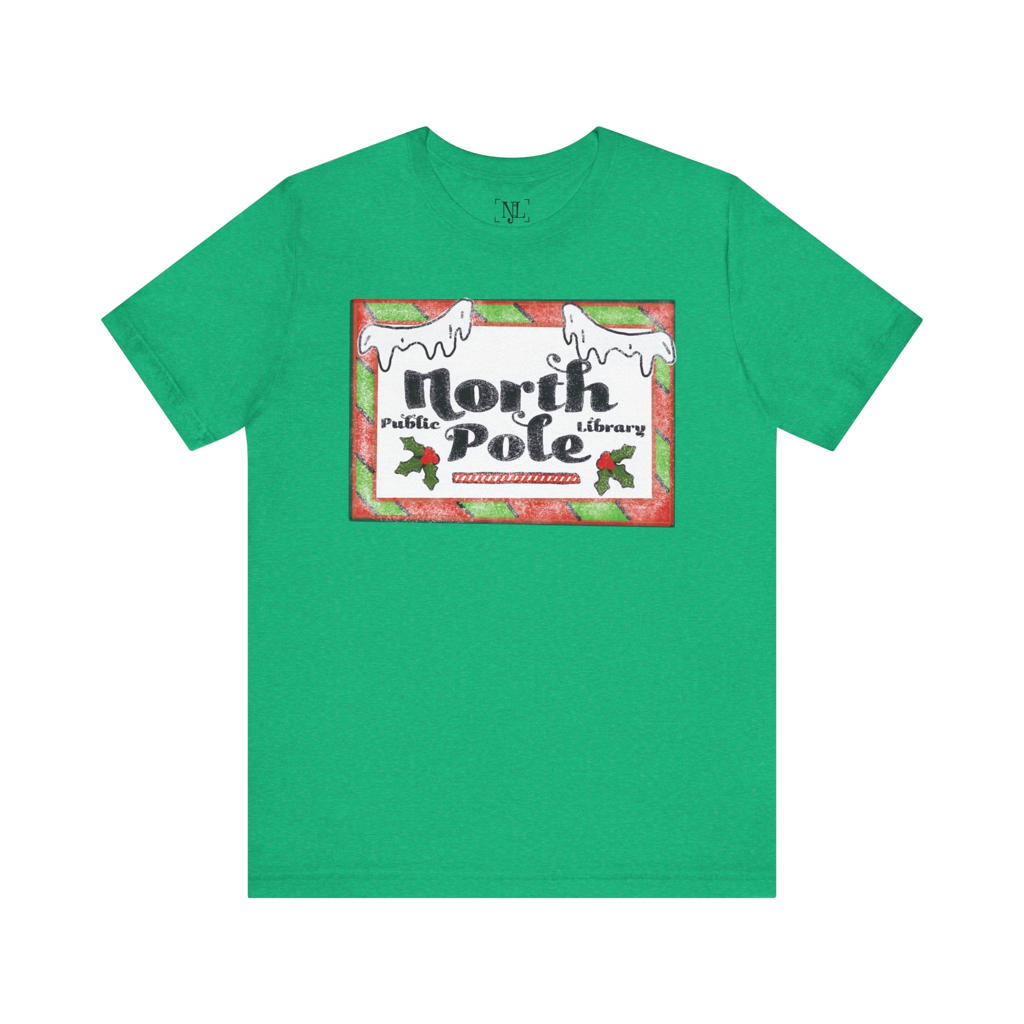 North Pole Library Short Sleeve Christmas Tee