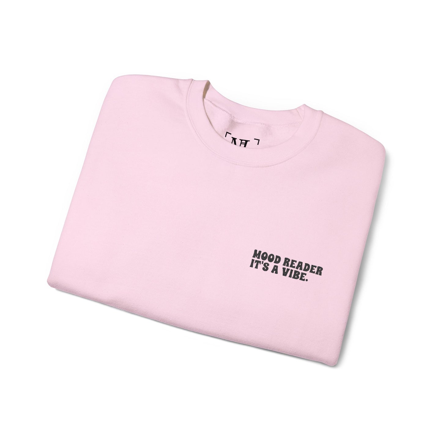 "Mood Reader. It's a Vibe - Embroidered Literary Crewneck Sweatshirt (Black Text)