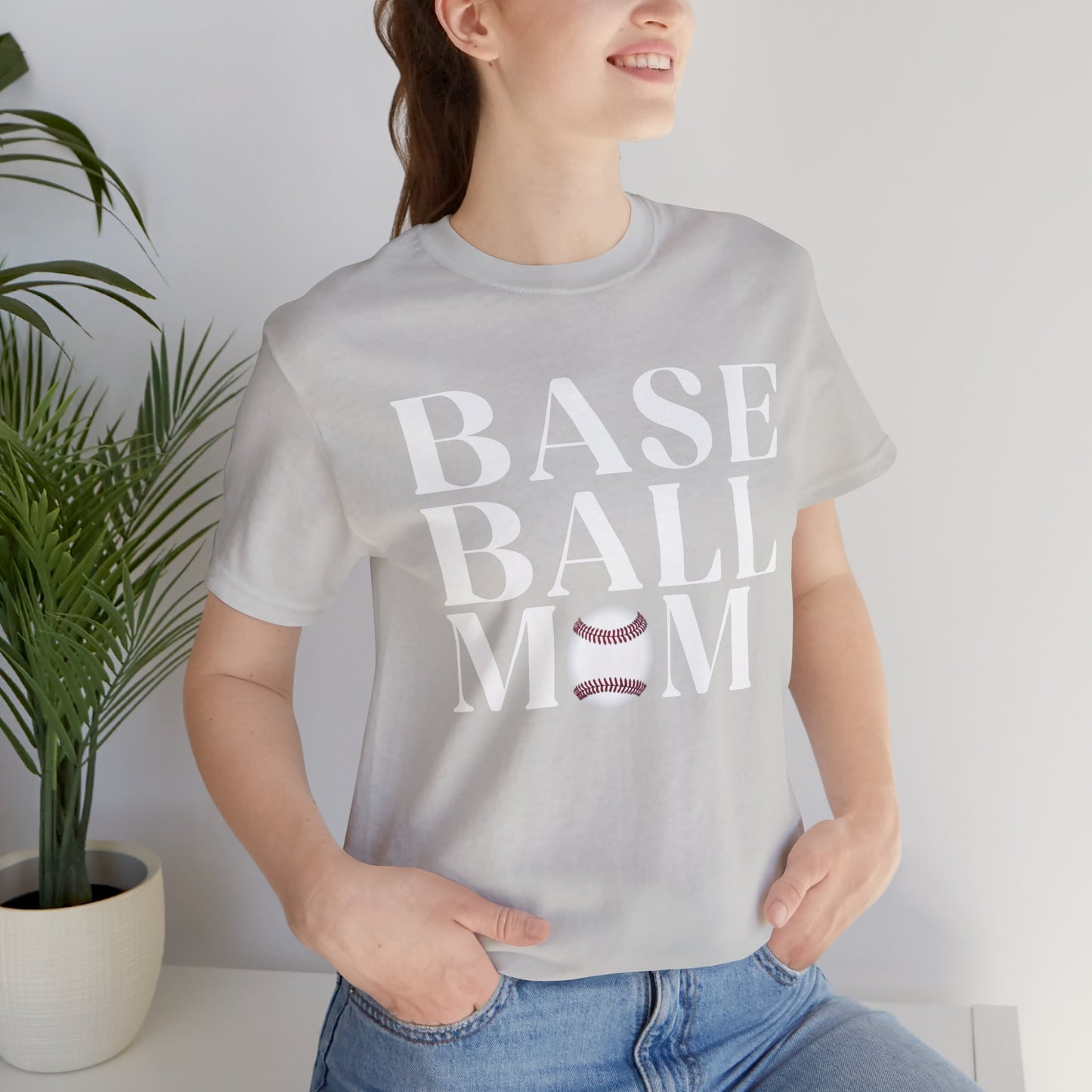 Baseball Mom T-Shirt – Retro Script with Baseball Graphic