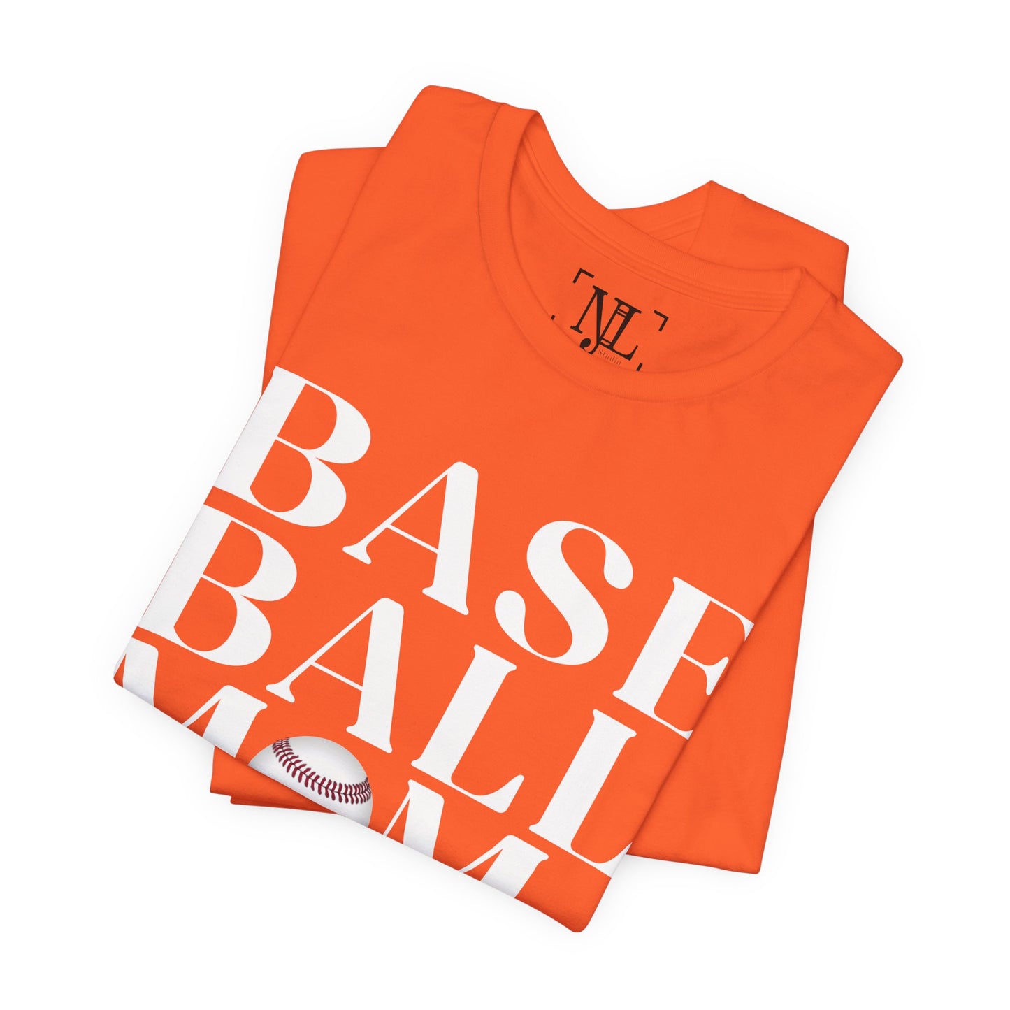 Baseball Mom T-Shirt – Retro Script with Baseball Graphic