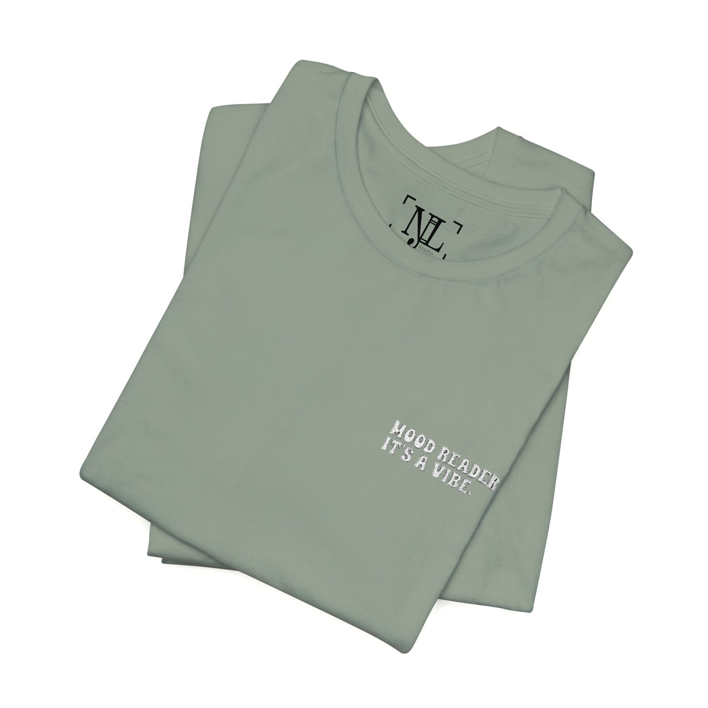 "Mood Readers. It's a Vibe." - Embroidered Literary Tee (White Text)