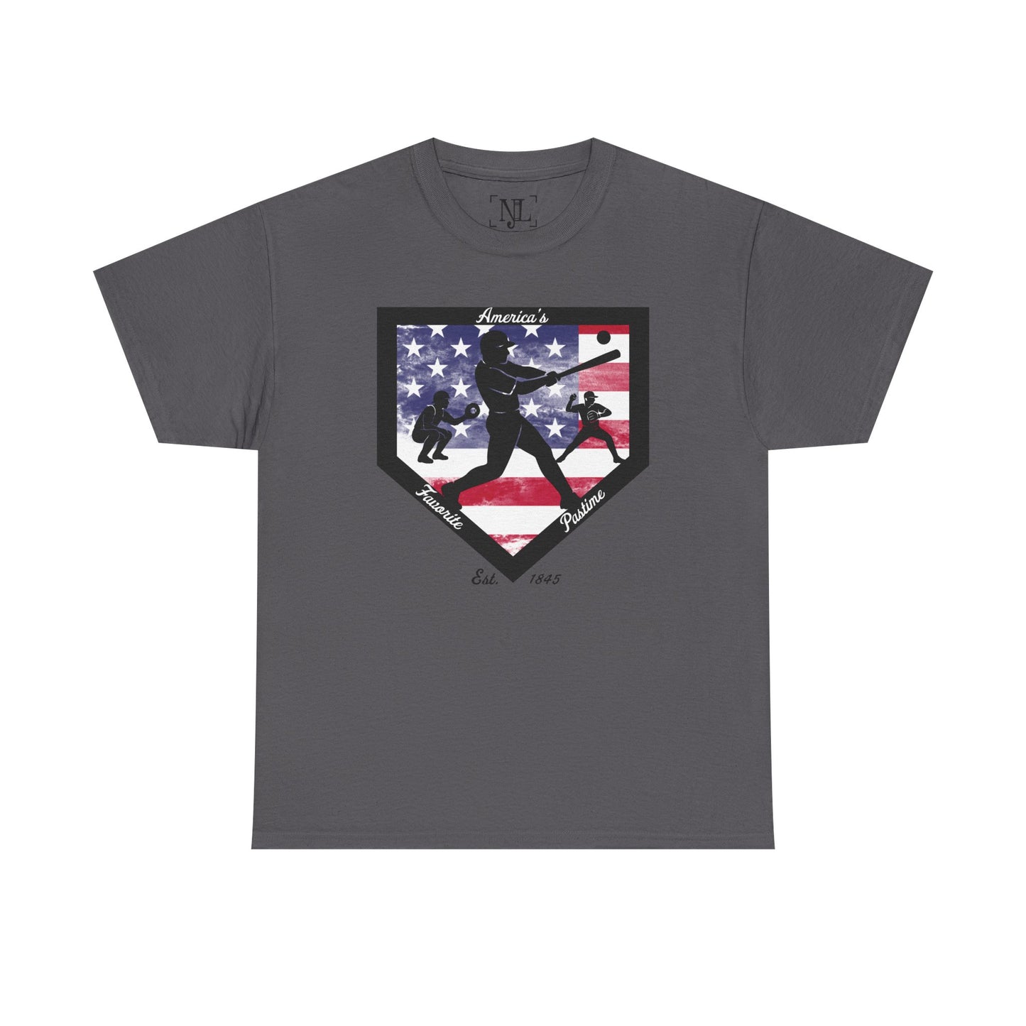 Baseball Home Plate American Flag T‑Shirt – America's Favorite Pastime Design