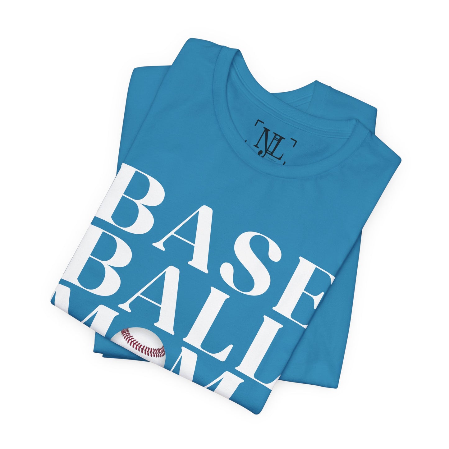 Baseball Mom T-Shirt – Retro Script with Baseball Graphic