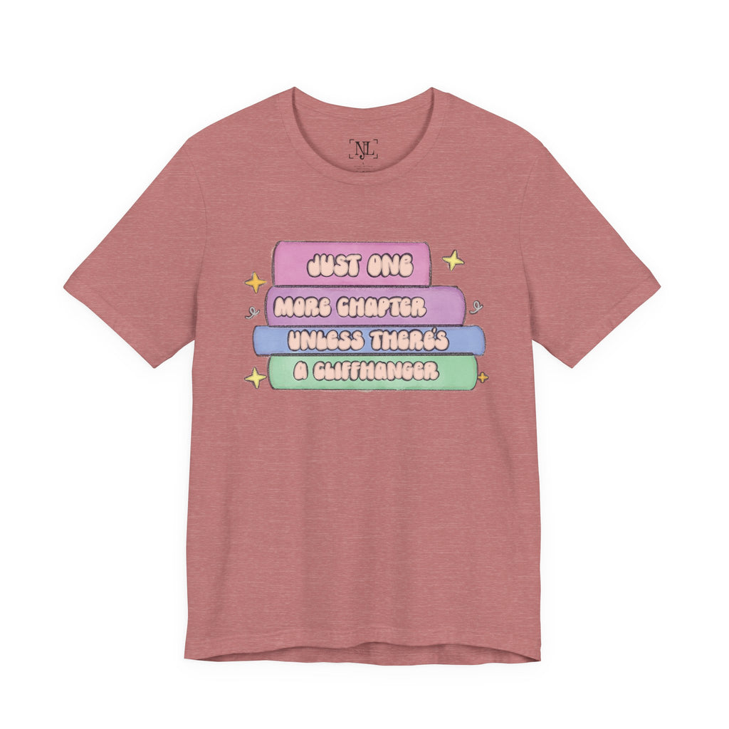 Book Lover Tee — "Just One More Chapter Unless There’s A Cliffhanger" Pastel Graphic