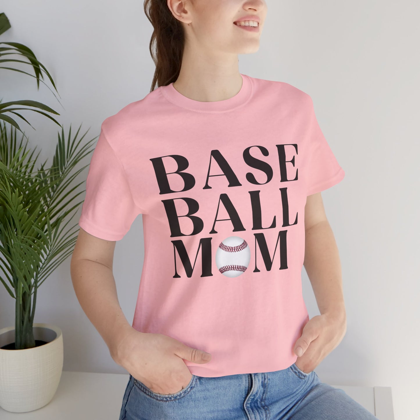 Baseball Mom T-Shirt – Retro Script with Baseball Graphic