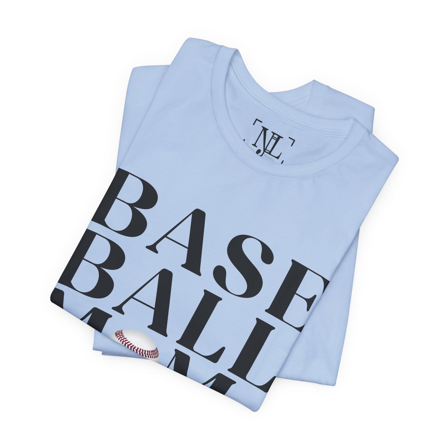 Baseball Mom T-Shirt – Retro Script with Baseball Graphic