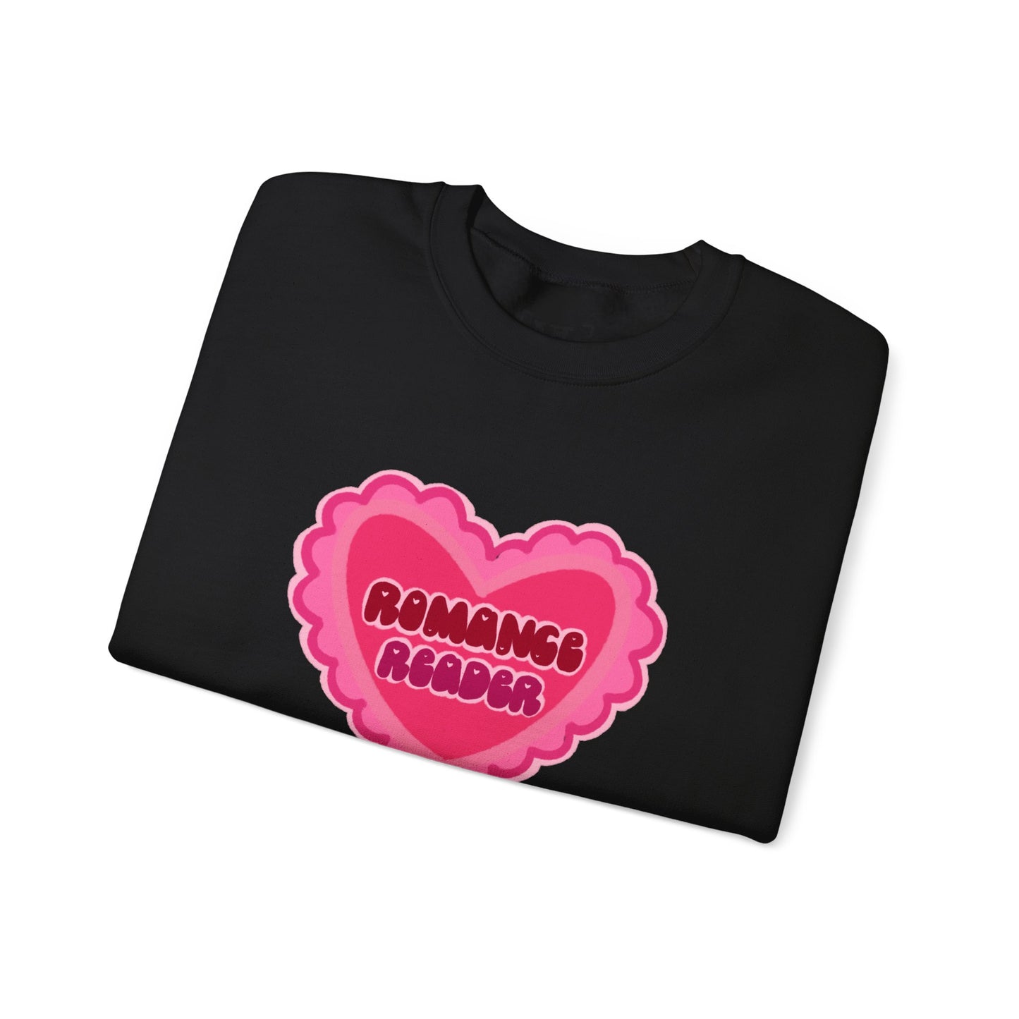 Romance Reader Heart Logo - Cozy Bookish Crewneck Sweatshirt