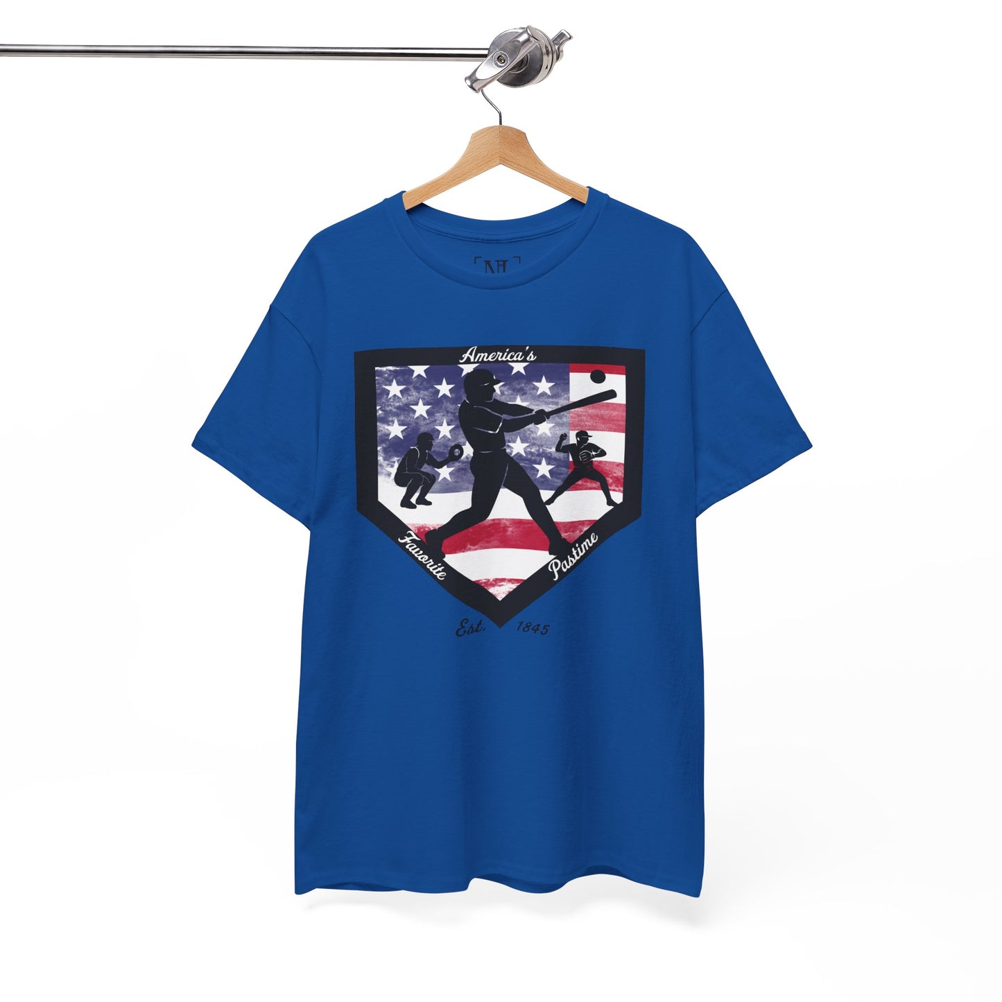 Baseball Home Plate American Flag T‑Shirt – America's Favorite Pastime Design