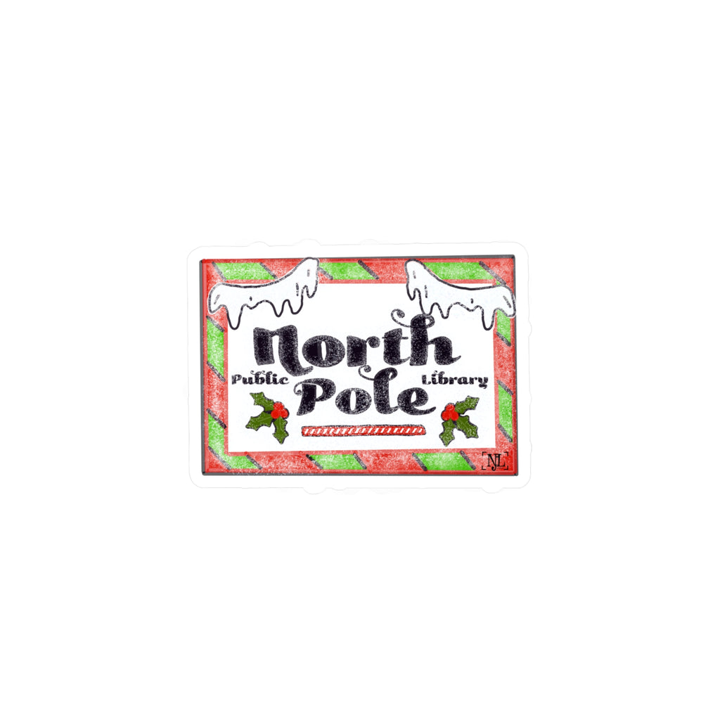 North Pole Library Christmas Sticker