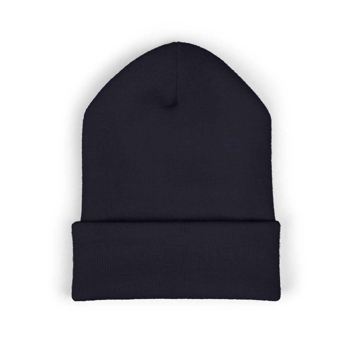 Football Mom Embroidered Cuffed Beanie – Cozy Sideline Knit Hat (White Text)