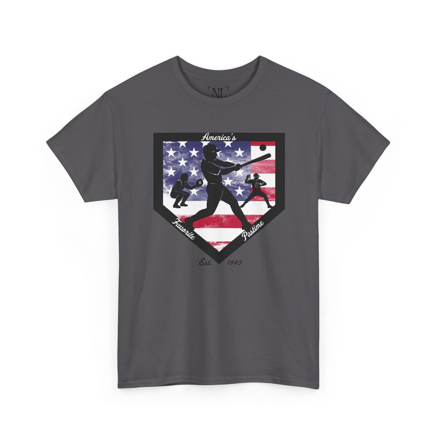 Baseball Home Plate American Flag T‑Shirt – America's Favorite Pastime Design
