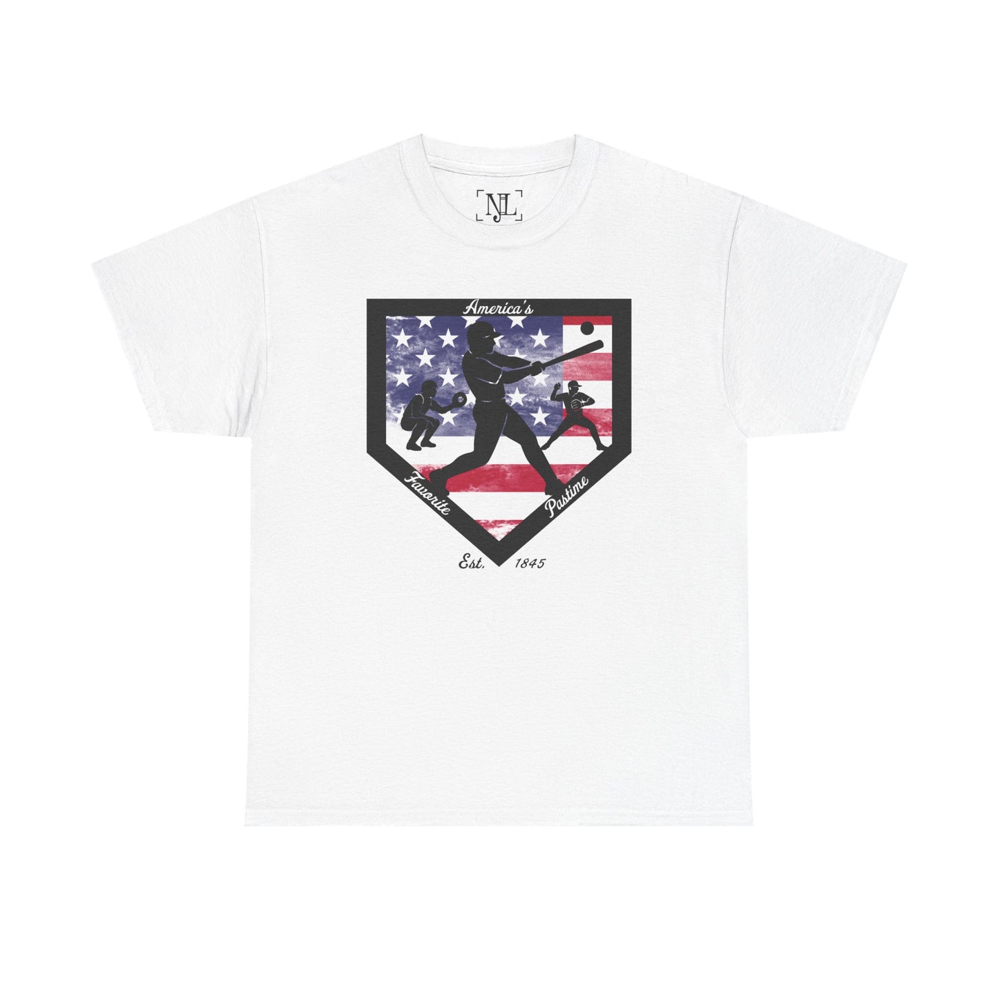 Baseball Home Plate American Flag T‑Shirt – America's Favorite Pastime Design