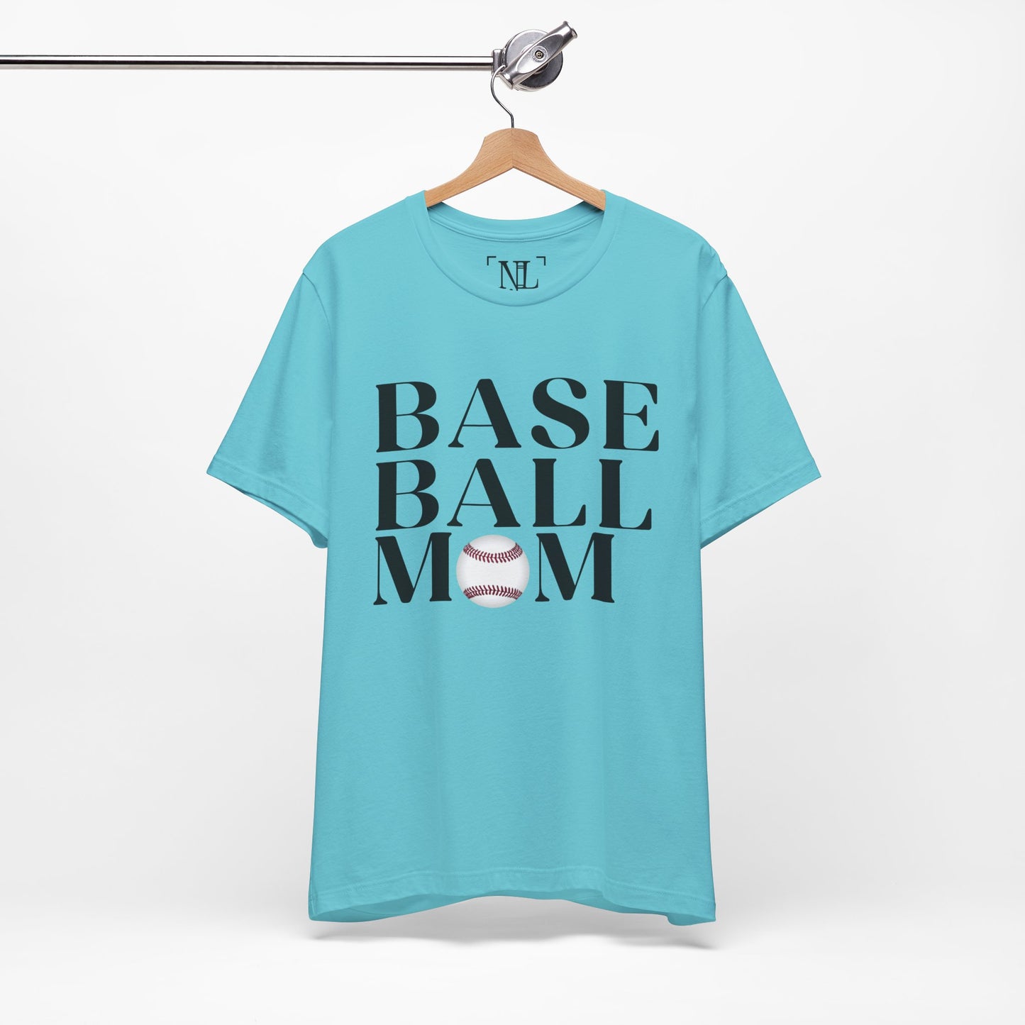 Baseball Mom T-Shirt – Retro Script with Baseball Graphic