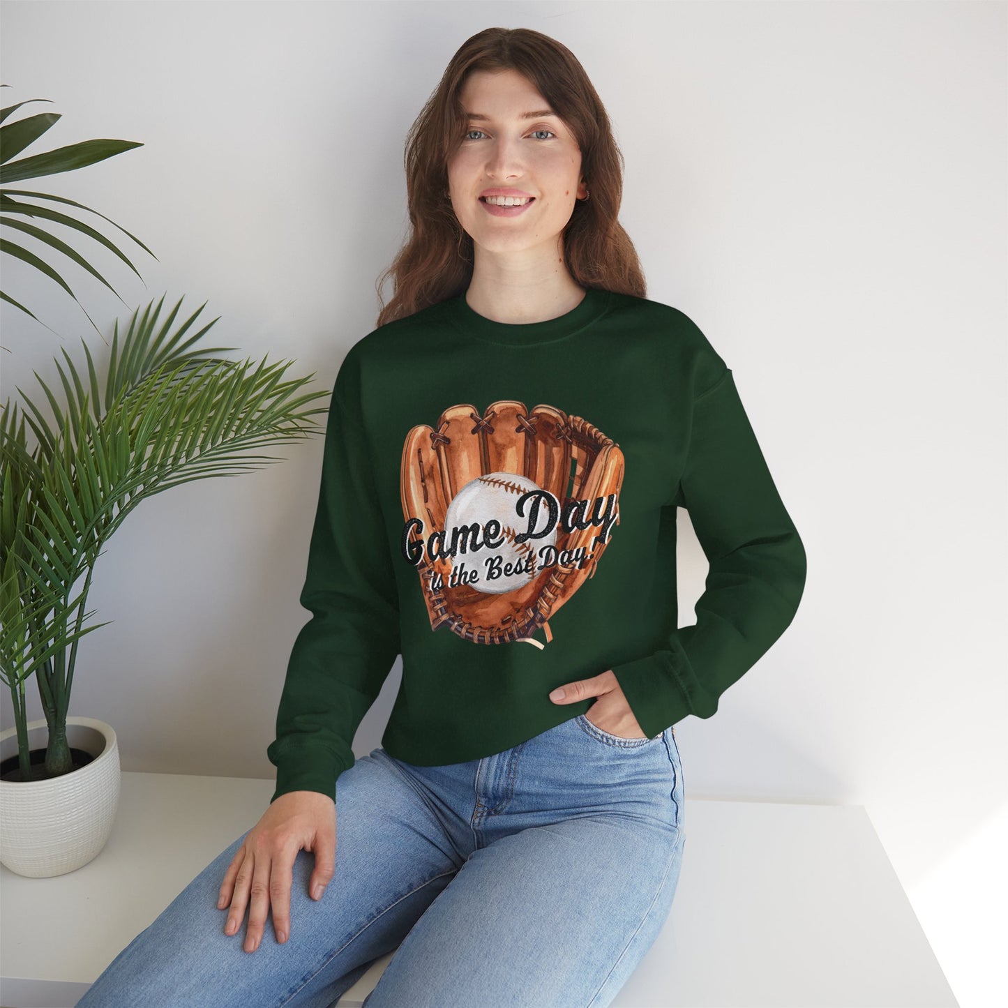 Game Day Baseball Sweatshirt — "Game Day is the Best Day" Crewneck